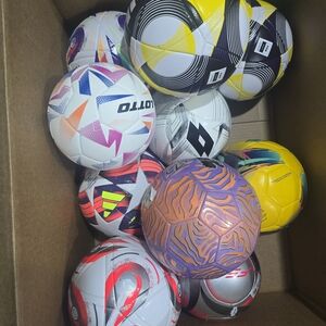 Ten Colorful Soccer Balls Collection